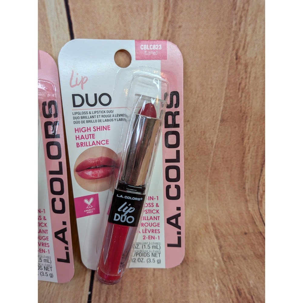 3 PK L.A. COLORS Lip Duo Twinkle Clarity Flushed High Shine Lipstick Gloss - Picture 4 of 4